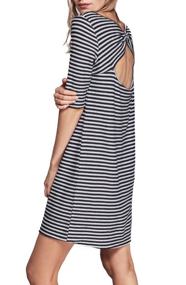 Free People 'Frenchie' Stripe Cotton T-Shirt Dress Black Combo t-shirt dresses summer 2016 candace rose 