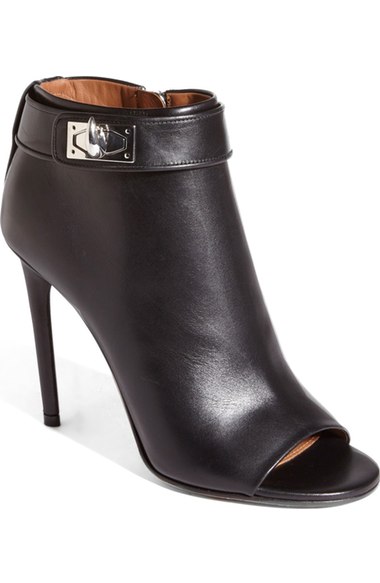 candace rose fashion blog Givenchy 'Ryka' Shark Tooth Open Toe Bootie (Women) Black Leather nordstrom candie anderson
