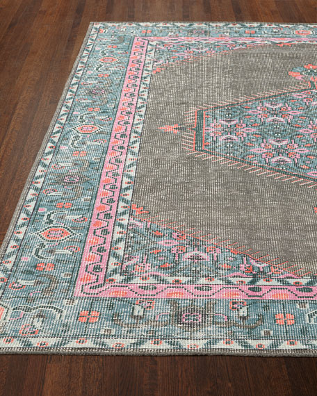 candace rose Gray's Landing Rug, 5'6" x 8'6" Charcoal Teal Neiman Marcus bedroom and bath sale candie anderson