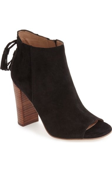 candace rose blog Halogen 'Warin' Open Toe Boot (Women) Black Suede nordstrom candie anderson open toe booties 