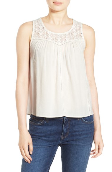 Hinge Sleeveless Lace Top Ivory Nordstrom anniversary sale women's fashion under $100