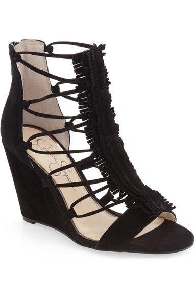 Jessica Simpson 'Beccy' Wedge Sandal (Women) Black Suede wedge sandals fall 2016