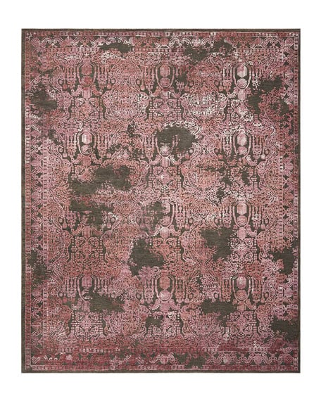 candace rose KATHLEEN MARIE NEW YORK Martelli Rug, 8'3" x 10'1" Raspberry Gray Neiman Marcus bedroom and bath sale candie anderson