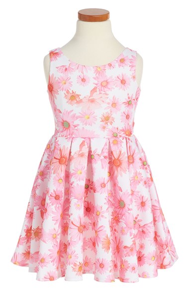 Kate Mack 'Dottie Daisy' Scuba Dress (Toddler Girls, Little Girls & Big Girls) Pink Multi dresses for toddler girls back to school 