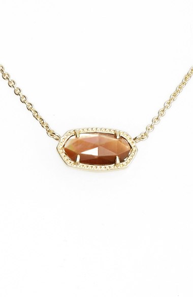 Kendra Scott 'Elisa' Pendant Necklace Brown Mother of Pearl Gold Nordstrom anniversary sale women's jewelry under $100