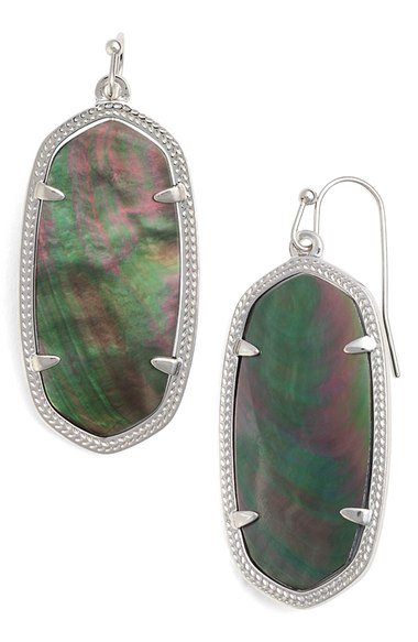 Kendra Scott 'Elle' Drop Earrings Black Mother Of Pearl Silver Nordstrom anniversary sale women's jewelry under $100