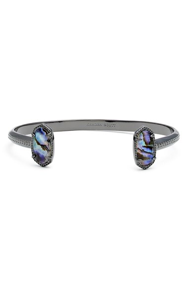 Kendra Scott 'Elton' Station Cuff Bracelet Abalone Gunmetal Nordstrom anniversary sale women's jewelry under $100