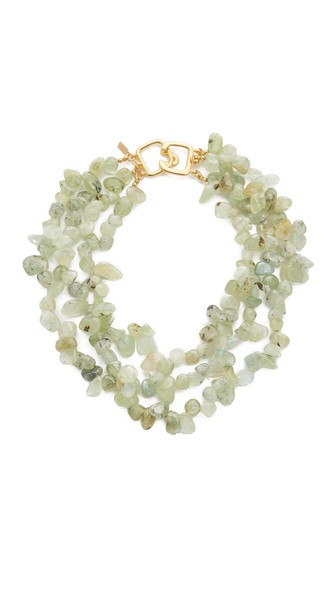 Kenneth Jay Lane Three Row Bead Necklace Jade Shopbop end of season sale summer 2016