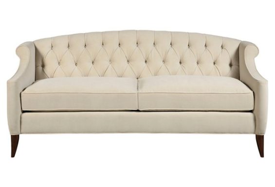 Kristin Drohan Collection Coco 72" Tufted Velvet Sofa, Eggshell One Kings Lane furniture warehouse sale candace rose anderson