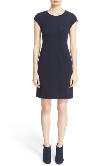 Lafayette 148 New York 'Dixon' Cap Sleeve Ponte Sheath Dress (Regular & Petite) Marine Blue Nordstrom anniversary sale women's fashion under $500