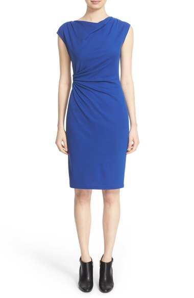 Lafayette 148 New York Drape Neck Ponte Dress (Regular & Petite) Imperial Blue Nordstrom anniversary sale women's fashion under $500