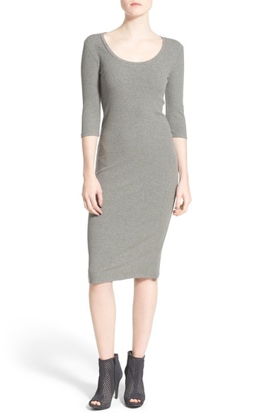 Leith Scoop Neck T-Shirt Dress Grey Cloudy Heather t-shirt dresses summer nordstrom candace rose