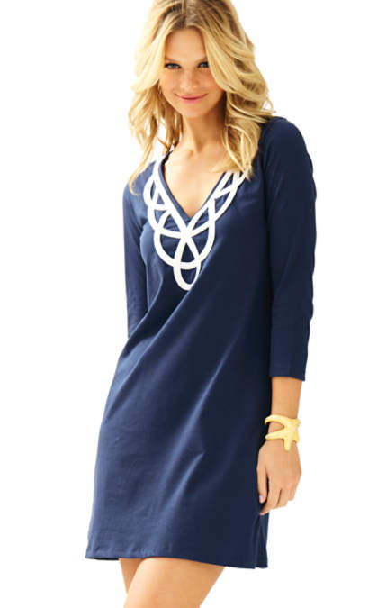 Lilly Pulitzer BLAIRE V-NECK DRESS True Navy t-shirt dresses candace rose