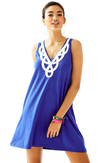 Lilly Pulitzer BLYTHE V-NECK SWING DRESS Bomber Blue swing dresses summer 2016