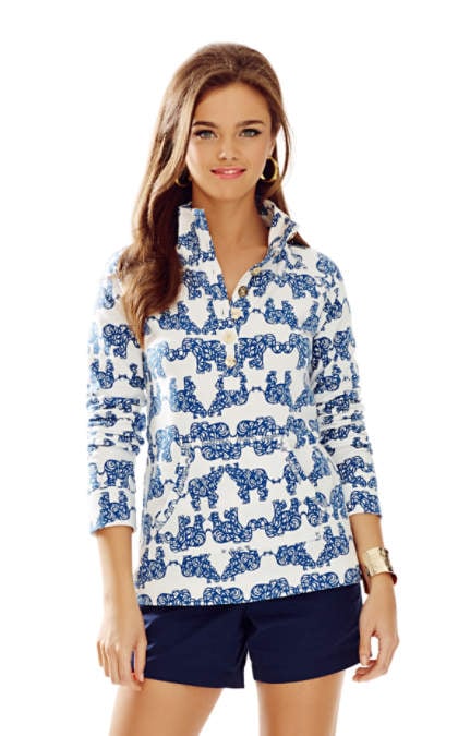 Lilly Pulitzer CAPTAIN PRINTED POPOVER Resort White Pack Your Trunk lilly pulitzer after party sale candace rose