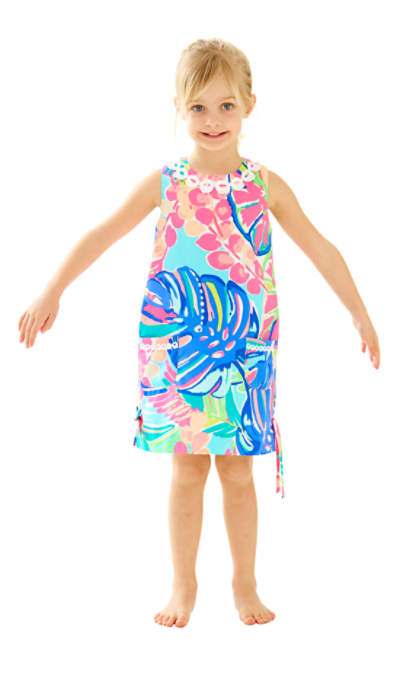 Lilly Pulitzer GIRLS LITTLE LILLY CLASSIC SHIFT DRESS Multi Exotic Garden toddler girls dresses for preschool back to school