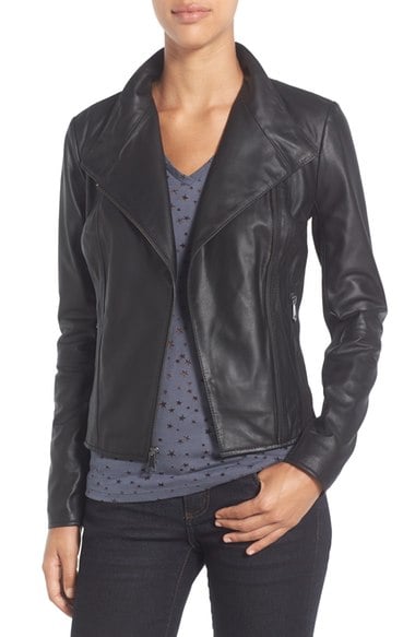 MARC NEW YORK by Andrew Marc 'Felix' Stand Collar Leather Jacket Black Nordstrom anniversary sale women's fashion under $500