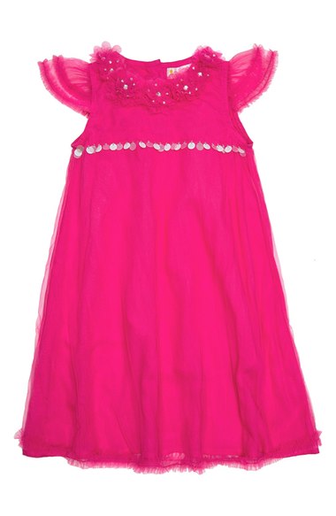 MASALABABY 'Lizzy' Sequin & Tulle Flutter Sleeve Dress (Toddler Girls, Little Girls & Big Girls) Pink toddler girls preschool dresses