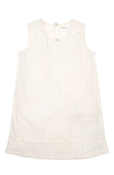 MASALABABY 'Park Lane' Sleeveless Dress (Toddler Girls, Little Girls & Big Girls) Ivory dresses for toddler girls for back to school preschool
