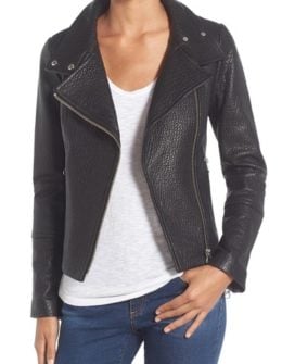 Mackage Funnel Neck Leather Jacket Black Nordstrom anniversary sale women's fashion under $500