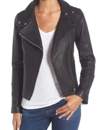 Mackage Funnel Neck Leather Jacket Black Nordstrom anniversary sale women's fashion under $500