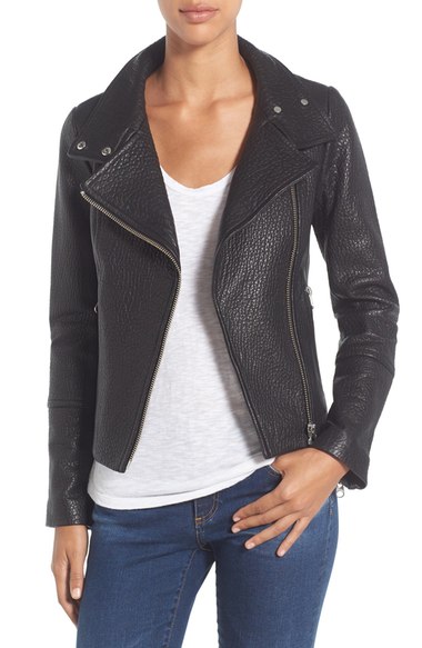 Mackage Funnel Neck Leather Jacket Black Nordstrom anniversary sale women's fashion under $500