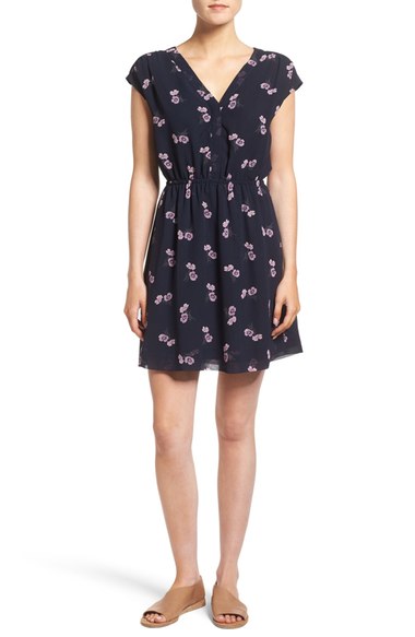 Madewell Floral Print Trapeze Dress Two Flower Ink nordstrom floral print dresses candace rose