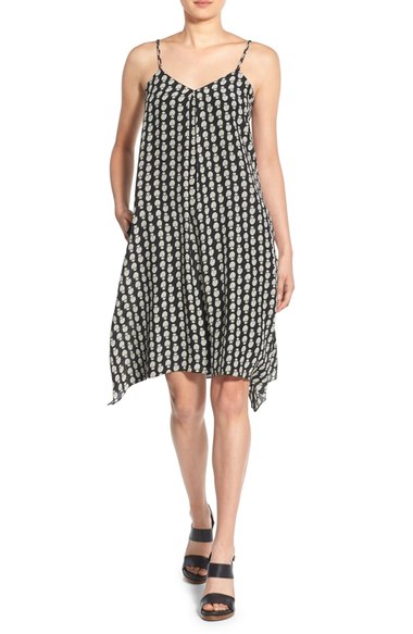 Madewell Print Silk Trapeze Dress Classic Black swing dresses summer 2016