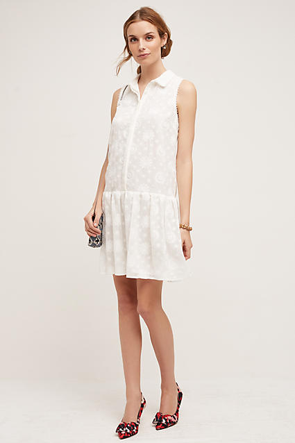 Maeve Dropwaist Shirtdress Ivory Anthropologie extra 25% off sale 