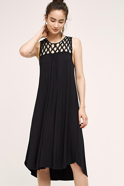 Maeve Macrame Swing Dress Black swing dresses summer 2016