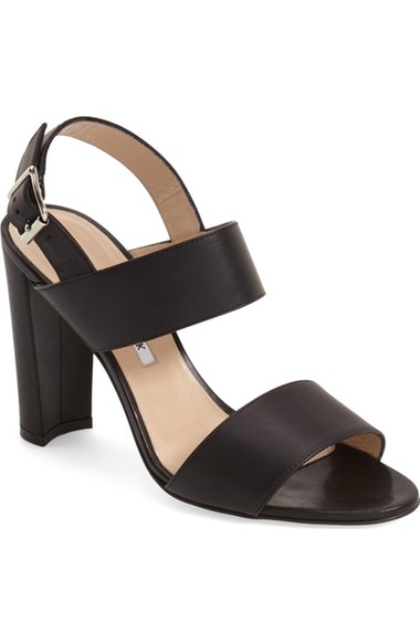Manolo Blahnik 'Khan' Quarter Strap Sandal (Women) Black block heel sandals summer 2016
