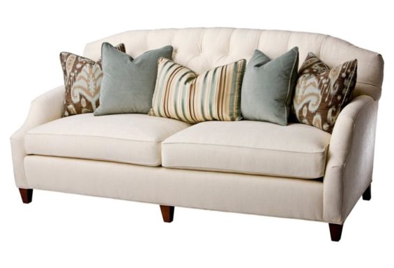 Massoud Furniture Avignon 84" Tufted-Back Sofa, Ecru One Kings Lane furniture warehouse sale candace rose