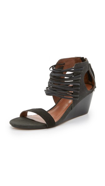 Matiko Bryn Strappy Wedge Sandals Black Shopbop end of season sale summer