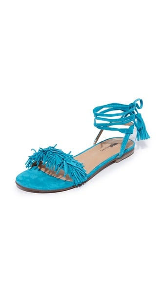 Matiko Delilah Fringe Flat Sandals Turquoise Shopbop end of season sale summer
