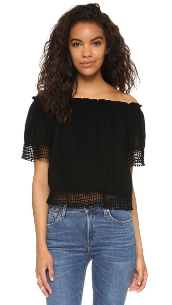 Maven West Stella Off Shoulder Blouse Black Shopbop end of season sale summer