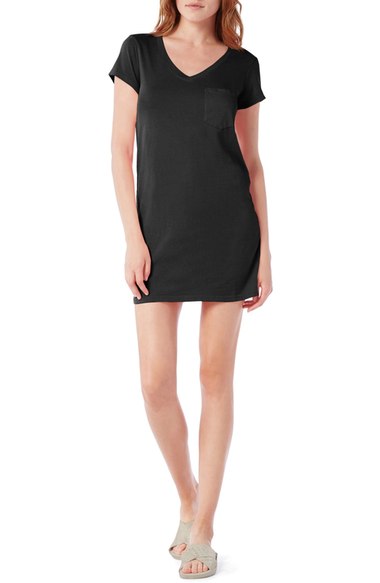 Michael Stars V-Neck Jersey Minidress Black Nordstrom t-shirt dresses summer 2016 candace rose