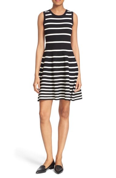 Milly Gradient Stripe Fit & Flare Dress Black White Nordstrom anniversary sale women's dresses 