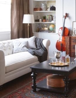 Neville 87" Chesterfield, Ivory Linen One Kings Lane furniture warehouse sale candace anderson