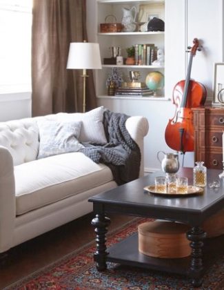 Neville 87" Chesterfield, Ivory Linen One Kings Lane furniture warehouse sale candace anderson