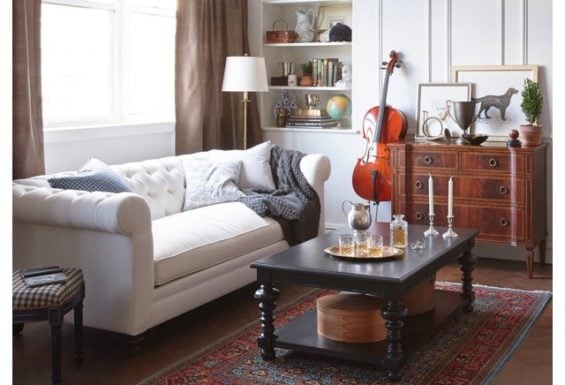 Neville 87" Chesterfield, Ivory Linen One Kings Lane furniture warehouse sale candace anderson