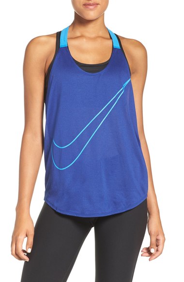 Nike 'Elastika' T-Back Dri-FIT Tank Deep Royal Blue Photo Blue Nordstrom anniversary sale women's fashion under $100