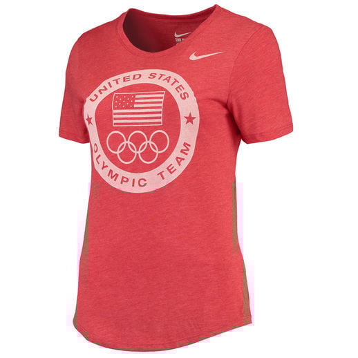 Nike Team USA Women's Red Dri-Blend Logo Performance T-Shirt team usa rio olympics summer games