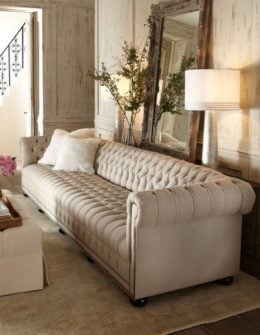 Old Hickory Tannery Hudson Tufted-Linen Sofa, 76"L Natural Horchow Flash Sale candace rose