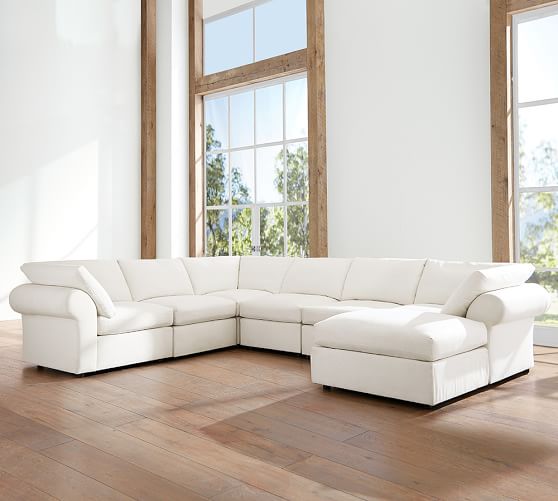 PB AIR UPHOLSTERED 7-PIECE REVERSIBLE SECTIONAL Pottery Barn buy more save more sale