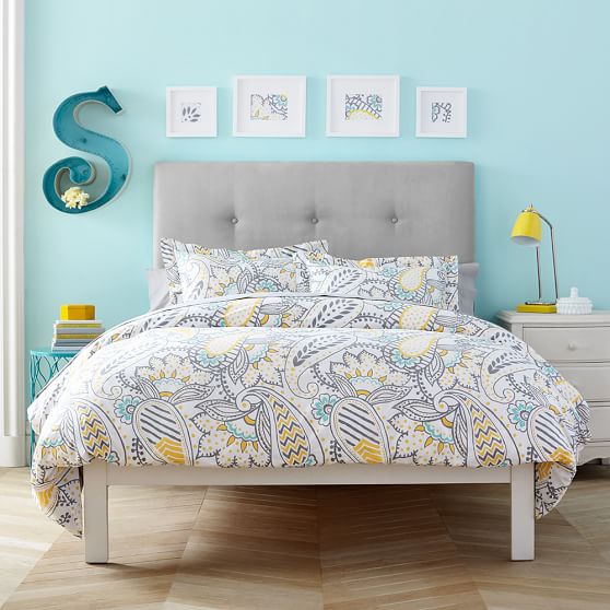 PBteen Essential Upholstered Simple Bed pottery barn teen buy more save more sale candace rose