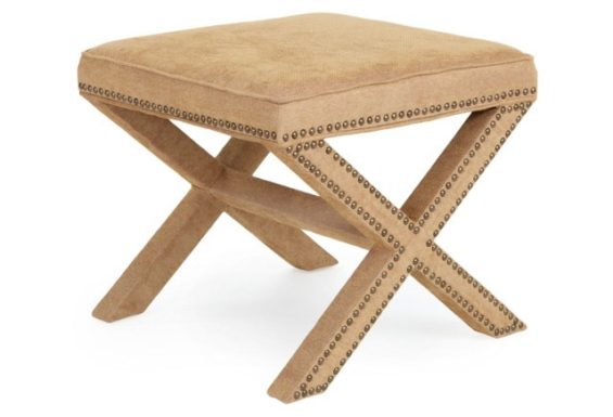 Palmer Ottoman, Flax/Brass Nailhead Trim One Kings Lane furniture warehouse sale candace rose