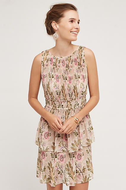 Plenty by Tracy Reese Terraced Garden Floral Print Dress Medium Pink floral print dresses anthropologie candace rose