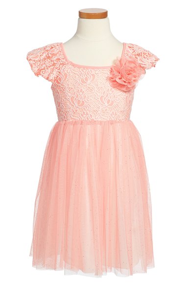 Popatu Tulle Skirt Party Dress (Toddler Girls & Little Girls) Pink dresses for toddler girls back to school