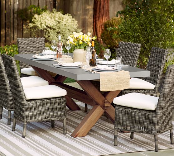 Pottery Barn ABBOTT RECTANGULAR DINING TABLE & HUNTINGTON CHAIR SET pottery barn labor day sale 2016