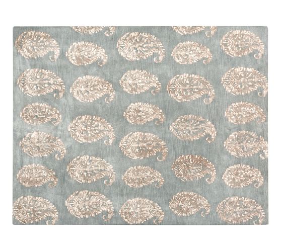 Pottery Barn AMELINE PAISLEY TUFTED RUG - BLUE pottery barn labor day sale